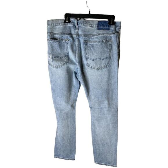 American Eagle Outfitters Jeans Mens Size 34X30 Slim Distressed Light Wash Denim - Picture 2 of 13